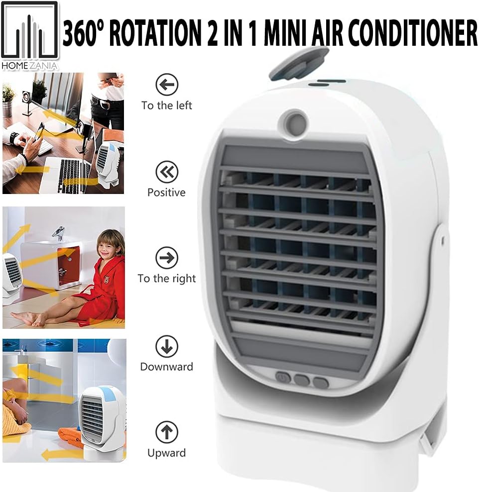 Freon Fan 2in1 Air Cooler 360 Digree Rotate Mini Conditioner white-gray مكيف هواء صغير دوار 360 درجة 2 في 1 مروحة من فريون - ابيض ورمادي Freon Fan 2in1 Air Cooler 360 Digree Rotate Mini Conditioner white-gray مكيف هواء صغير دوار 360 درجة 2 في 1 مروحة من فريون - ابيض ورمادي